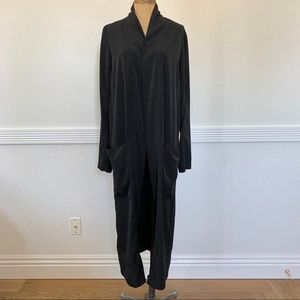 Pre-owned Leith Draped Open Front Duster Black 4